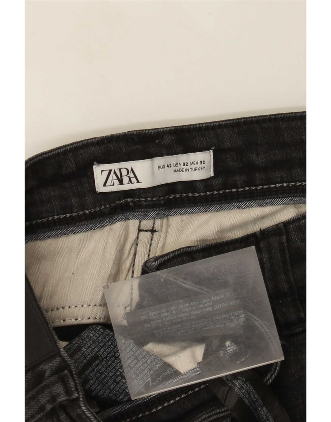 Zara Herren Slim Jeans EU 42 Large W32 L31 Schwarze Baumwolle