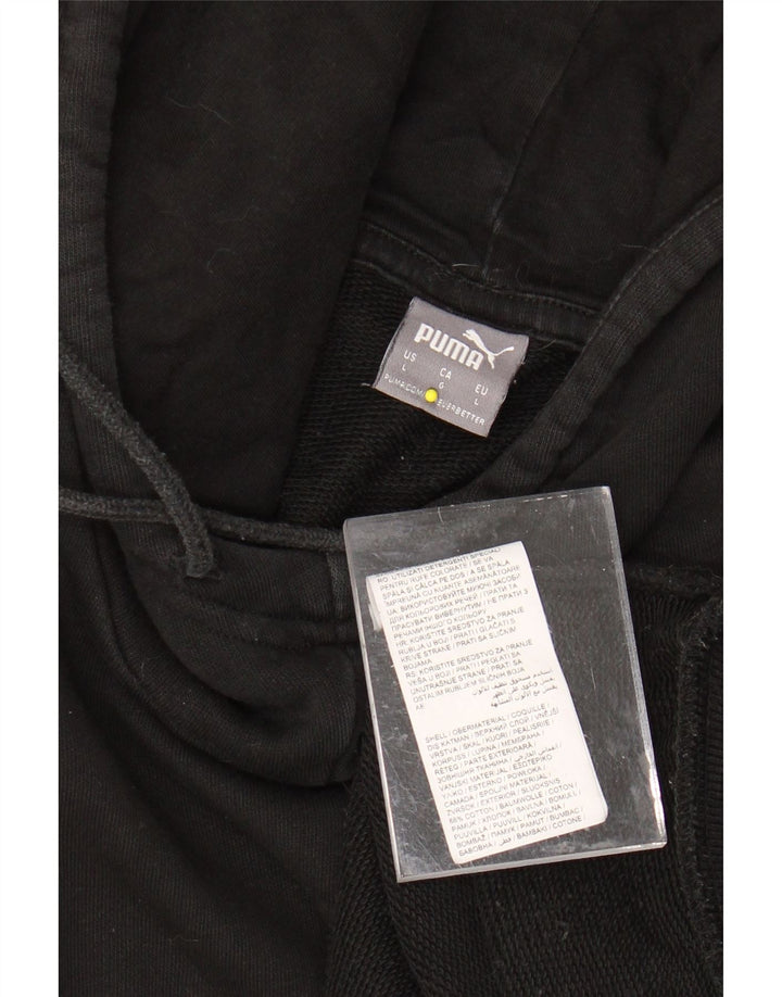 PUMA Damen Graphic Hoodie Pullover UK 16 Large Schwarz Colourblock Baumwolle