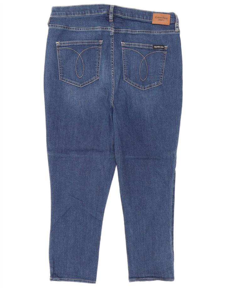 CALVIN KLEIN Damen Capri-Jeans W32 L22 Blaue Baumwolle