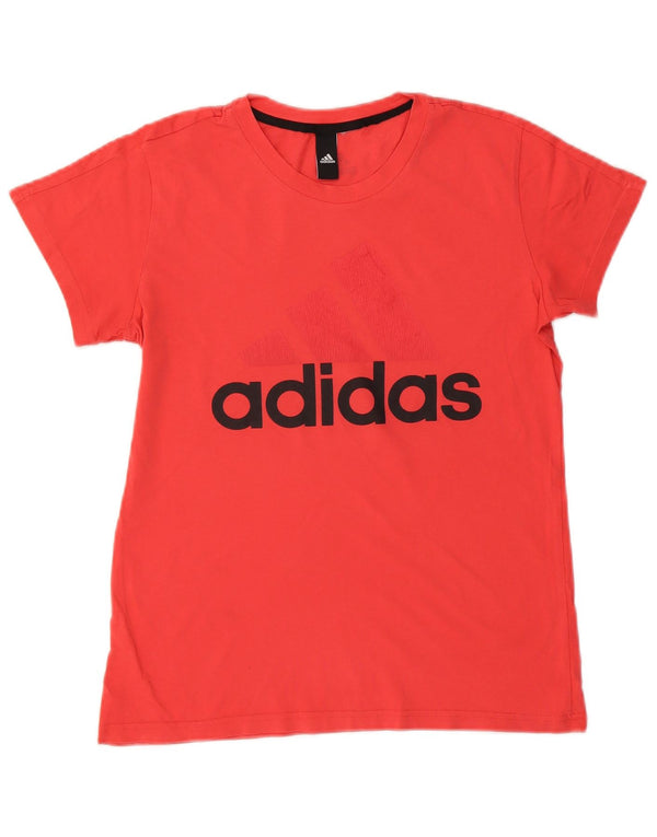 ADIDAS Damen Grafik T-Shirt Top UK 14 Mittelrot