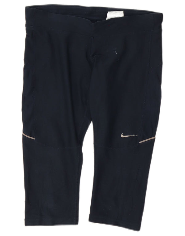Nike Damen Dri Fit Capri Leggings UK 10 Small Marineblau Polyester