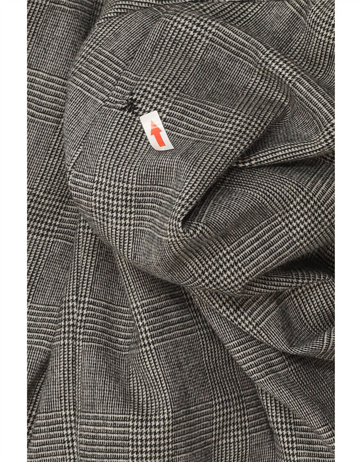 Vintage Damen Langarm Blazer Jacke UK 18 XL Grau Hahnentritt