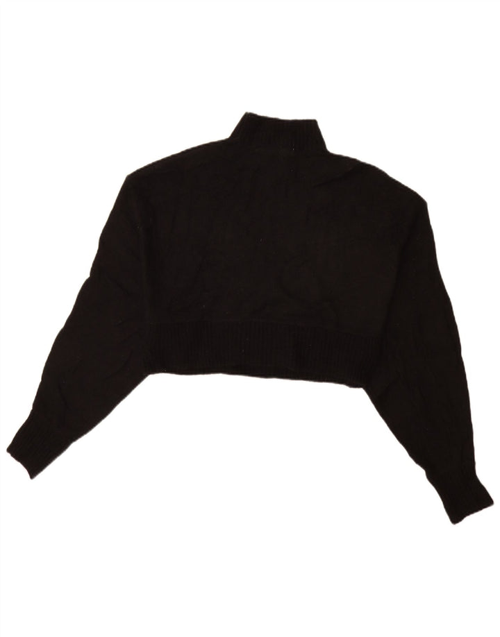 Zara Damen Crop Turtle Neck Pullover Pullover UK 10 Small Schwarz