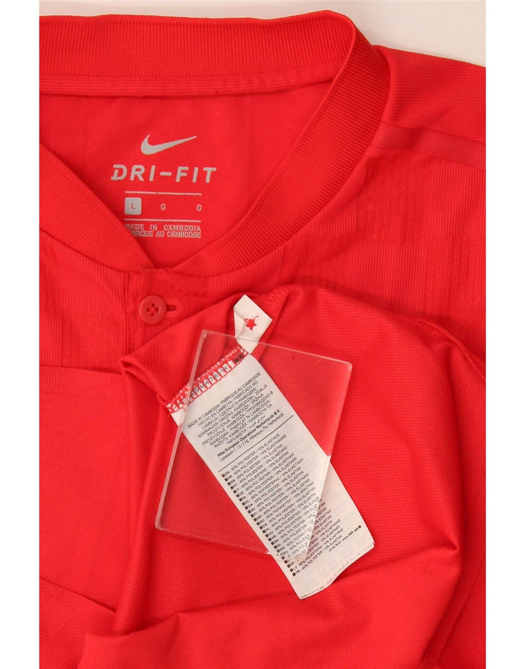 Nike Herren Dri Fit T-Shirt Top, großes rotes Polyester