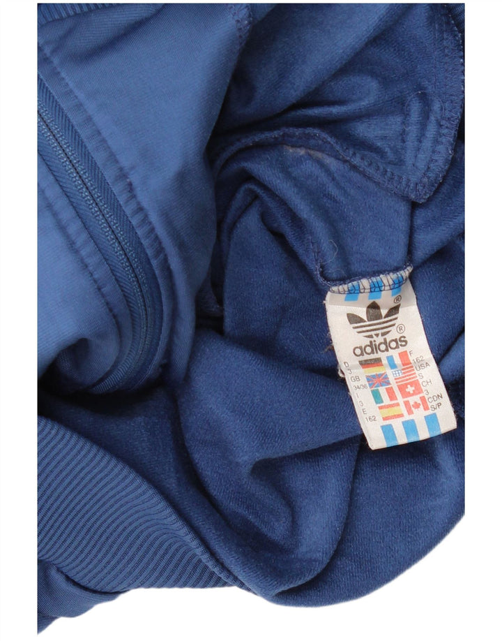 ADIDAS Herren Grafik-Trainingsanzug-Oberteiljacke UK 34/36 Small Blaues Polyester