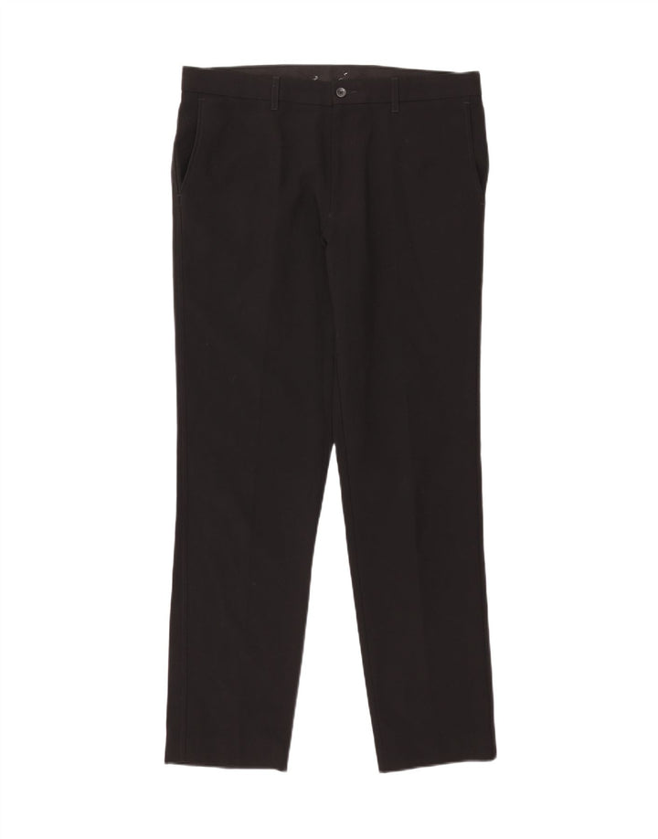 Marks & Spencer Herren-Chinohose mit maßgeschneiderter Passform, W34, L31, schwarzes Polyester