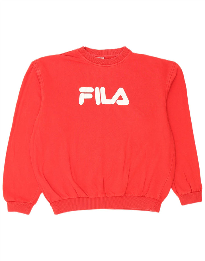 FILA Herren-Sweatshirt mit Grafik, mittelrote Baumwolle
