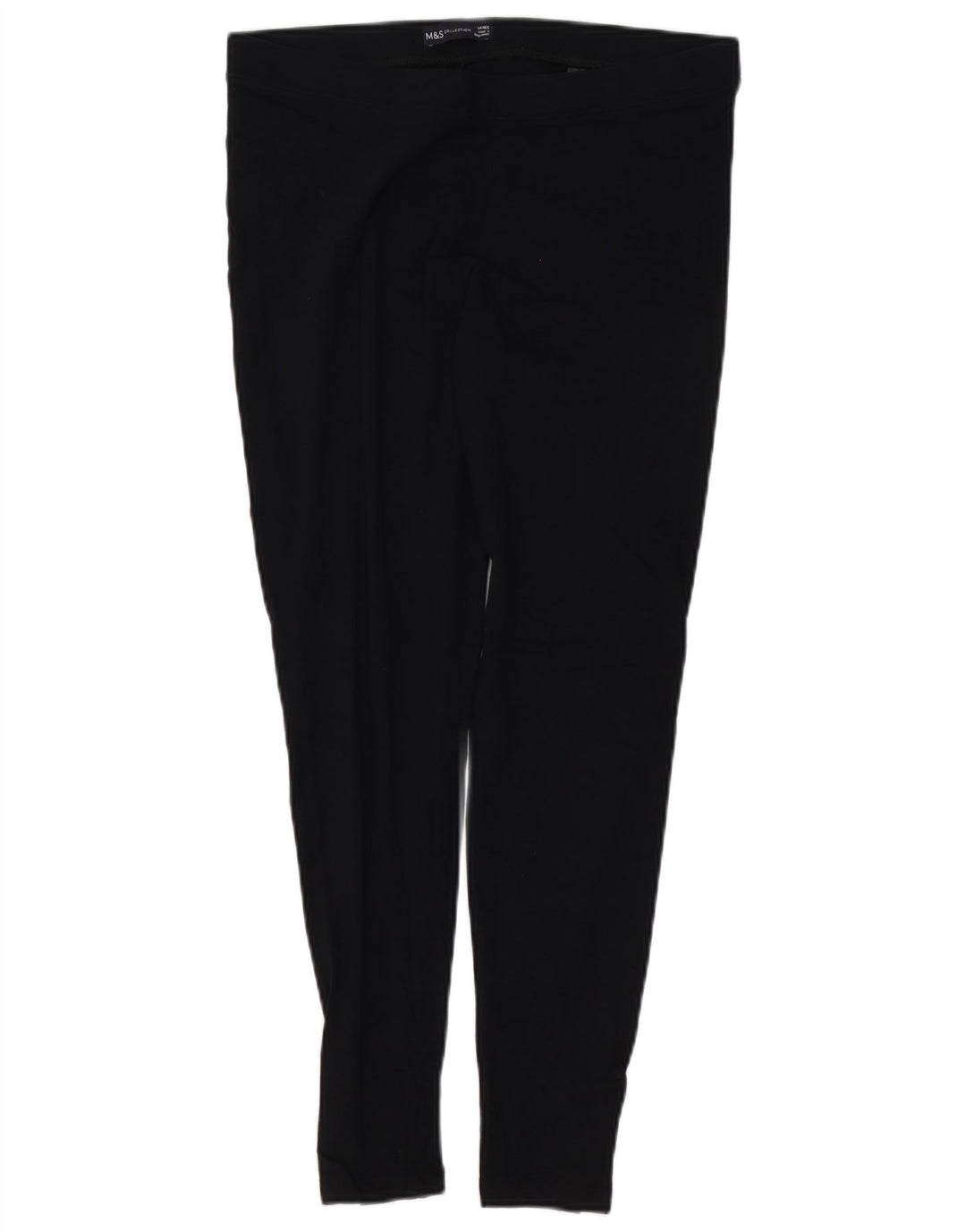 MARKS & SPENCER Damen-Leggings, UK 14, Größe L, schwarze Baumwolle