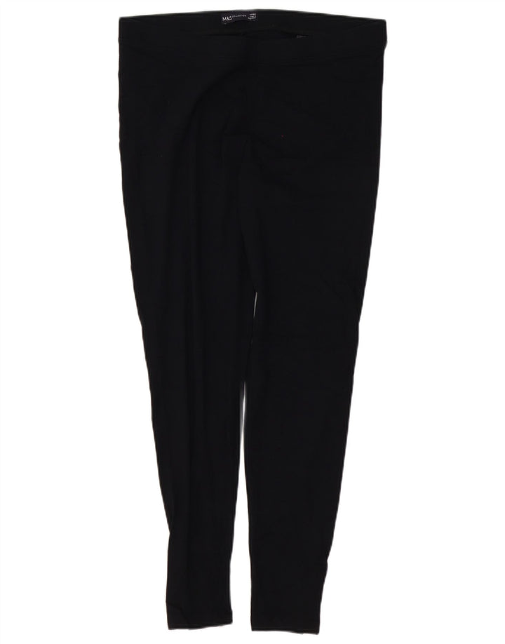 MARKS & SPENCER Damen-Leggings, UK 14, Größe L, schwarze Baumwolle