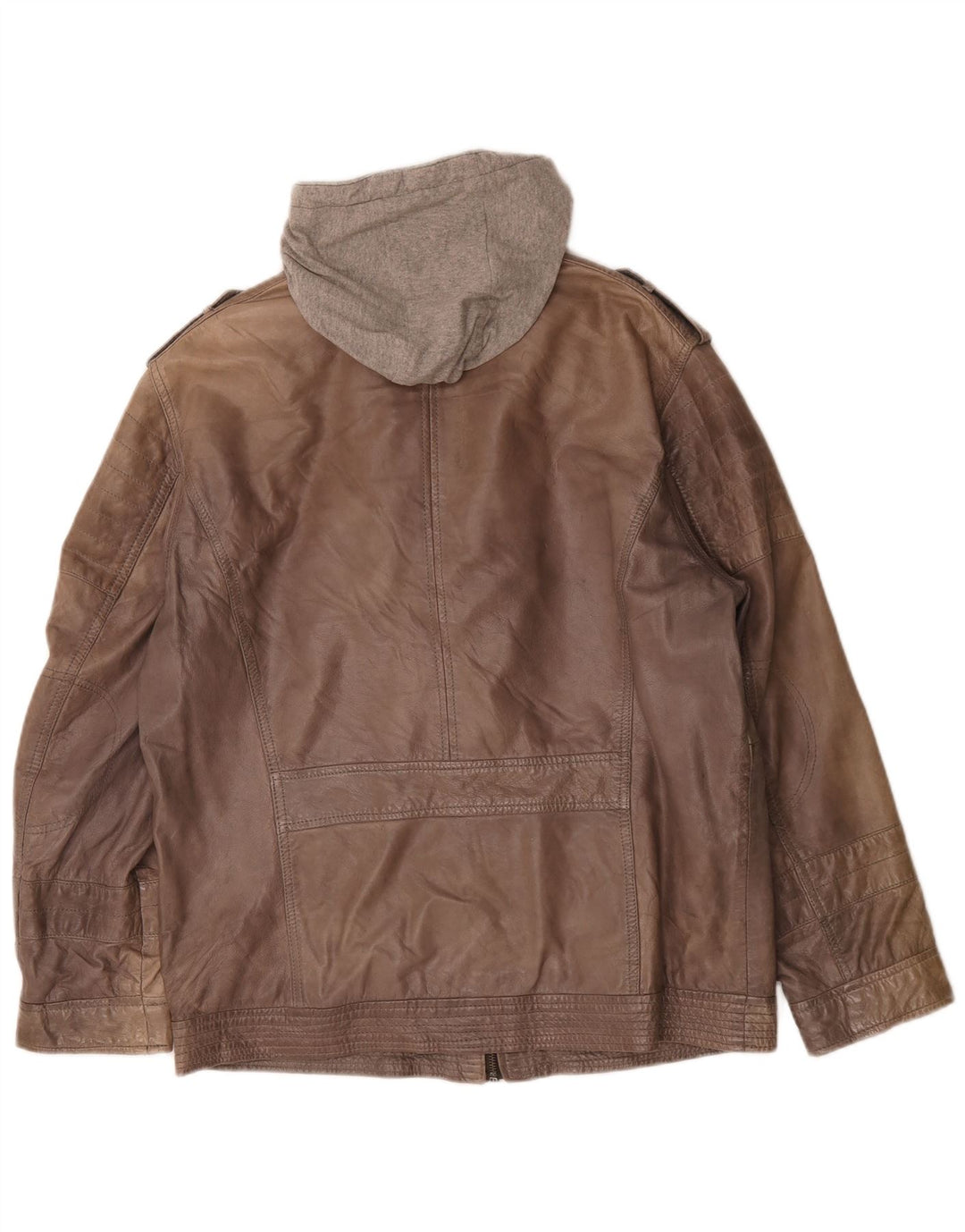 Engbers Herren-Lederjacke mit Kapuze, Größe 40, Braun