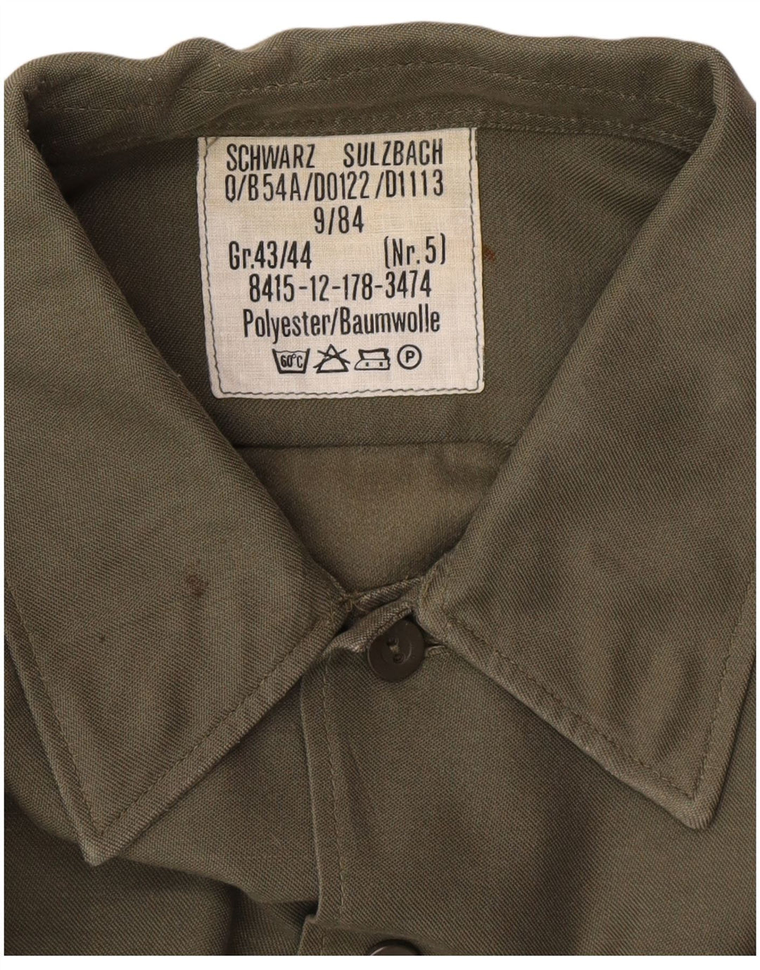 Vintage Herrenhemd Größe 43/44 XL Khaki Polyester