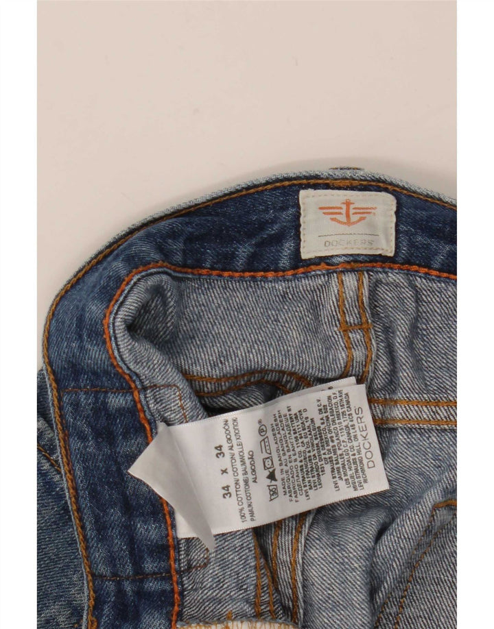 Dockers Herren Straight Jeans W34 L34 Blaue Baumwolle