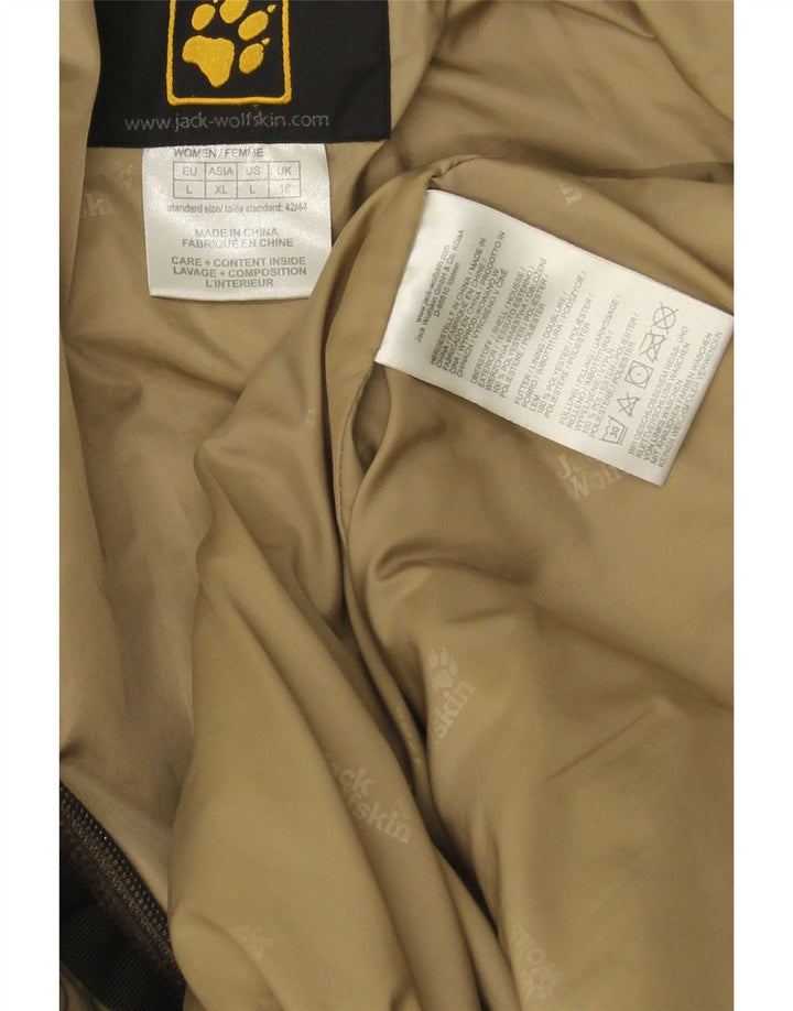 Jack Wolfskin Damen Kapuzenmantel, gepolstert, UK 16, Größe L, braun, Polyester