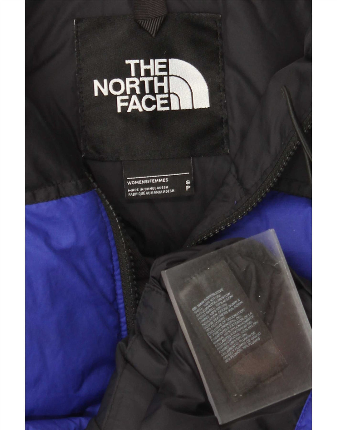 The North Face Damen-Übergröße, wattierte Jacke, UK 10, Small, Blau, Farbblock