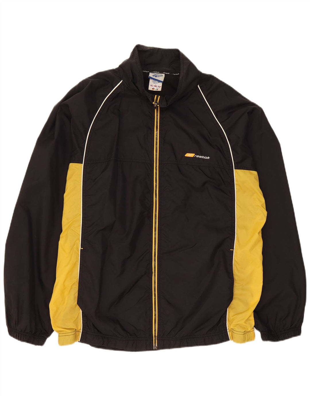 Reebok Herren-Trainingsanzugoberteil mit lockerer Passform, Mittelschwarz, Farbblock