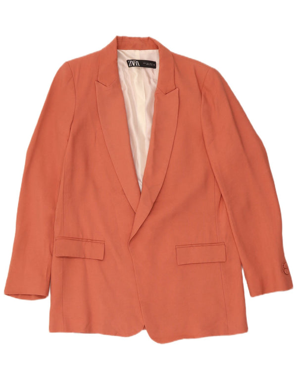 Offene Blazerjacke für Damen von Zara, Gr. 10, Größe S, Orange, Acetat