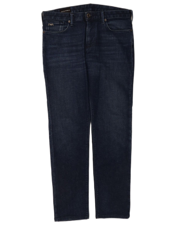 Emporio Armani Damen Slim Jeans W30 L30 Marineblau Baumwolle