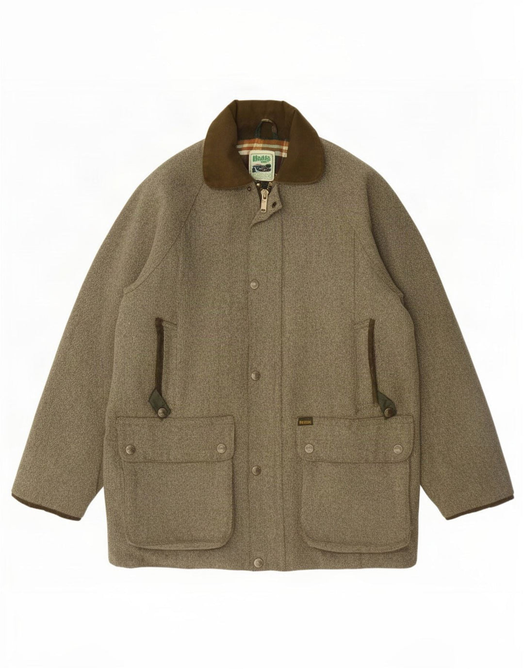 Hoggs Herren-Utility-Jacke UK 40 Large Grey Chevron Wool Classic