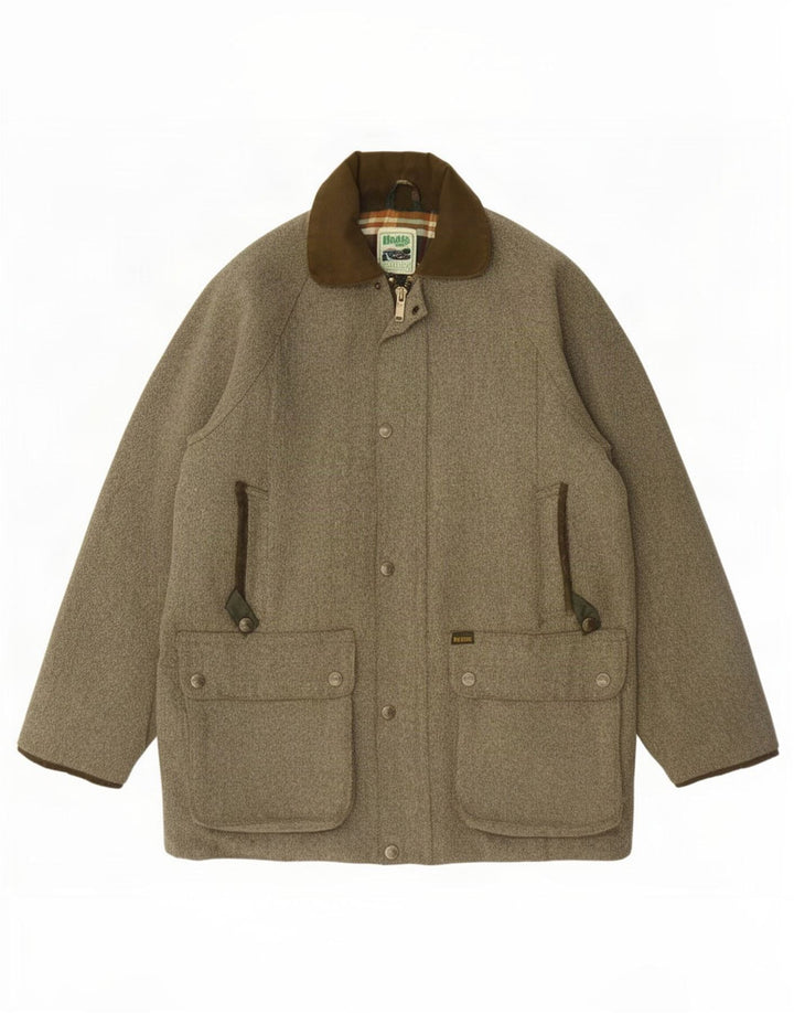 Hoggs Herren-Utility-Jacke UK 40 Large Grey Chevron Wool Classic