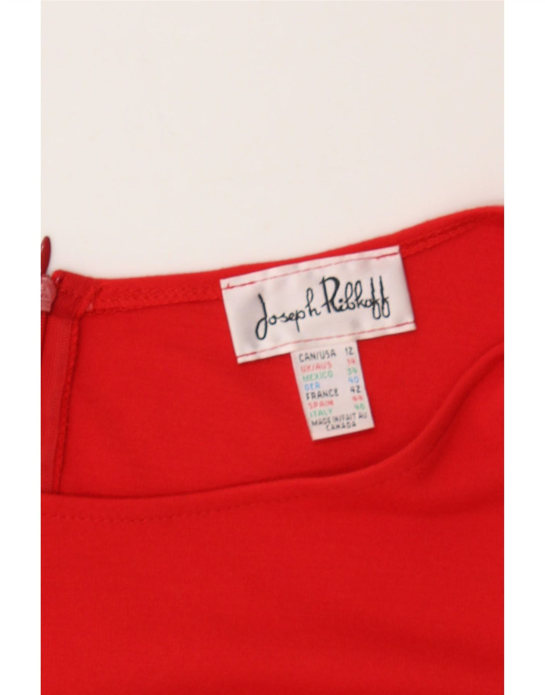 JOSEPH RIBKOFF Womens Sheath Dress UK 14 Medium  Red Polyester Vintage Joseph Ribkoff and Second-Hand Joseph Ribkoff from Messina Hembry 