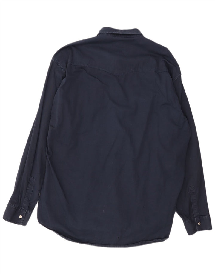 Kantaros Herrenhemd 2XL Marineblau aus Baumwolle