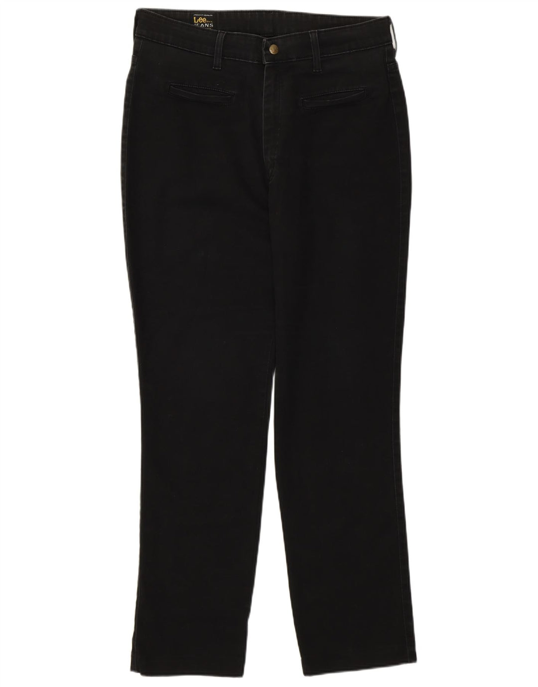 Lee Damen Straight Jeans W34 L28 Schwarze Baumwolle