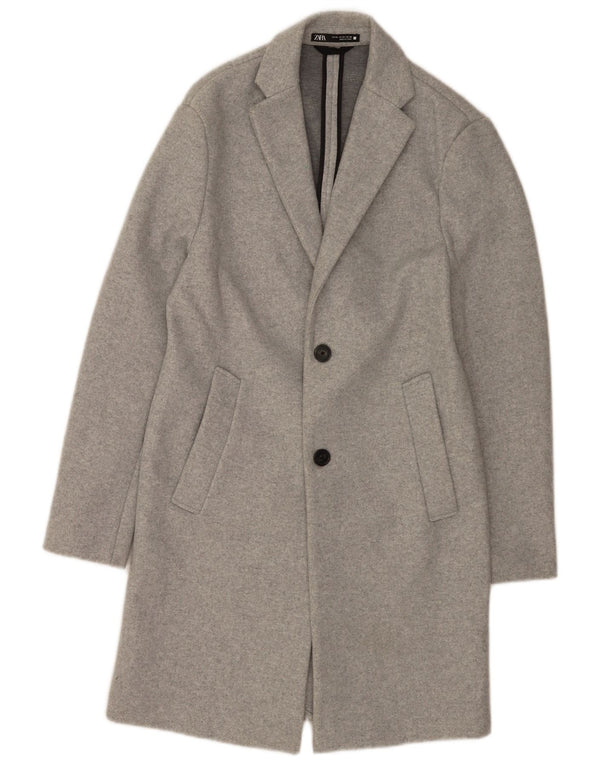 Zara Herrenmantel UK 34 XS Grau meliertes Polyester