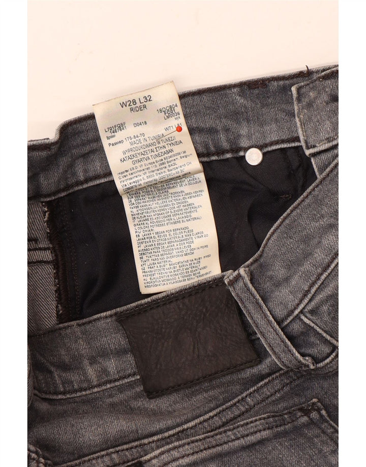 Lee Damen Rider Slim Jeans W28 L32 Graue Baumwolle