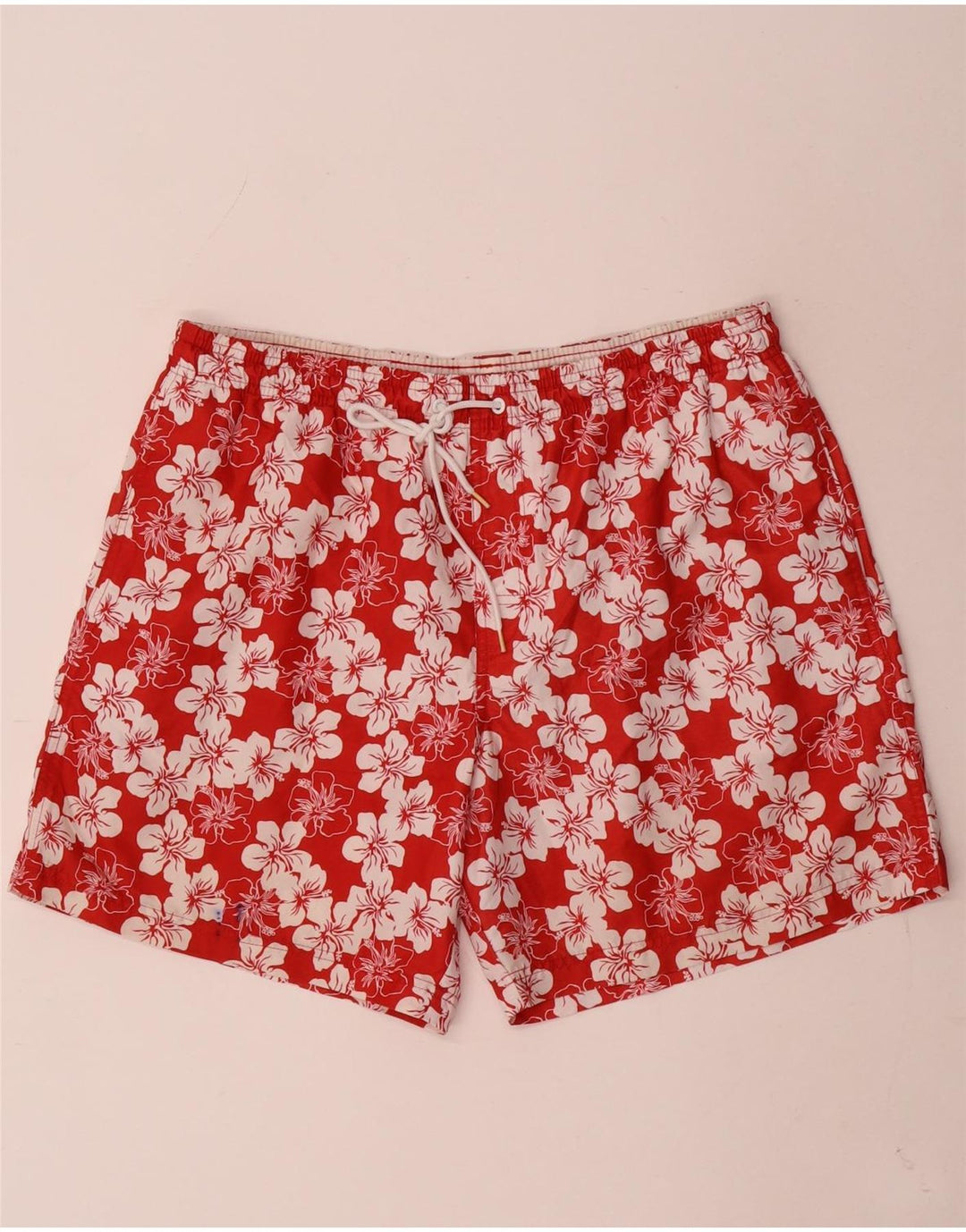 Marks & Spencer Herren-Badeshorts, groß, rotes Blumenmuster, Polyester