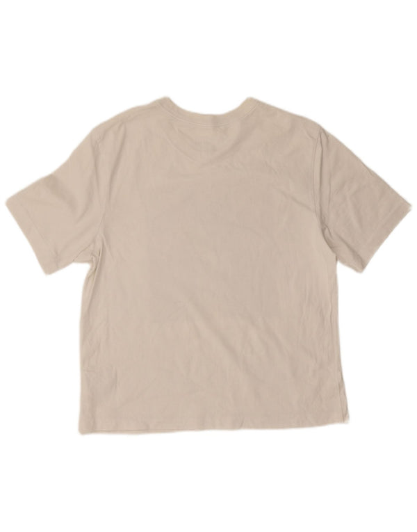 Nike Damen Grafik-T-Shirt Top UK 14 Large Weiße Baumwolle
