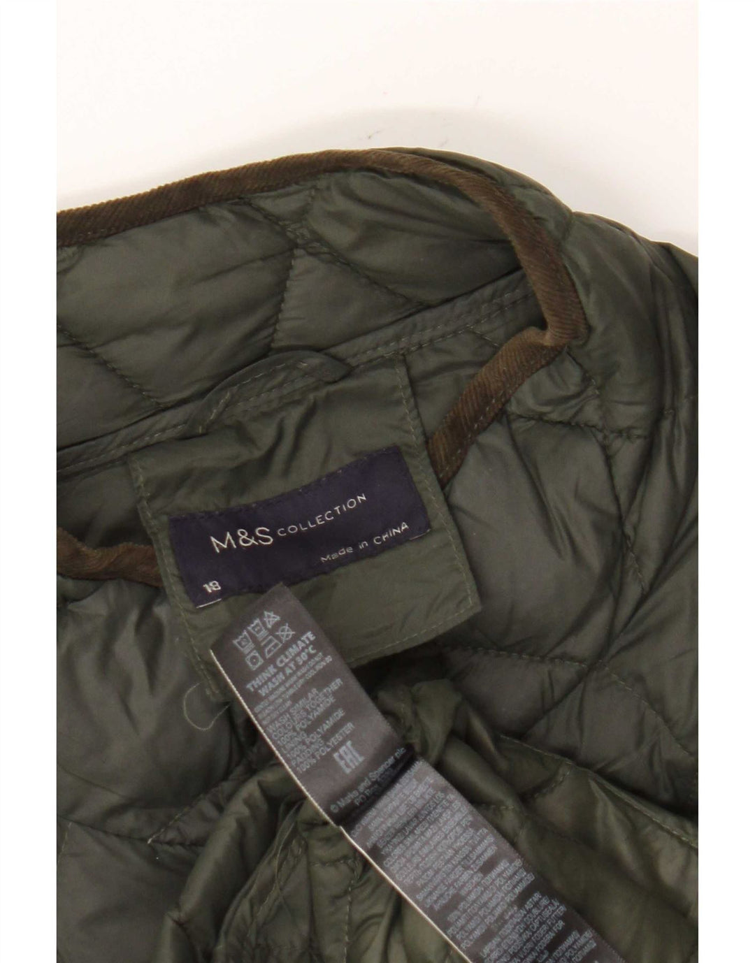 Marks & Spencer Damen Steppmantel, gepolstert, UK 18, XL, Khaki, Polyamid