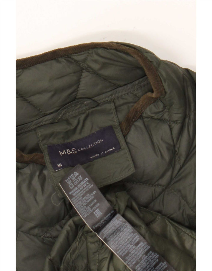 Marks & Spencer Damen Steppmantel, gepolstert, UK 18, XL, Khaki, Polyamid