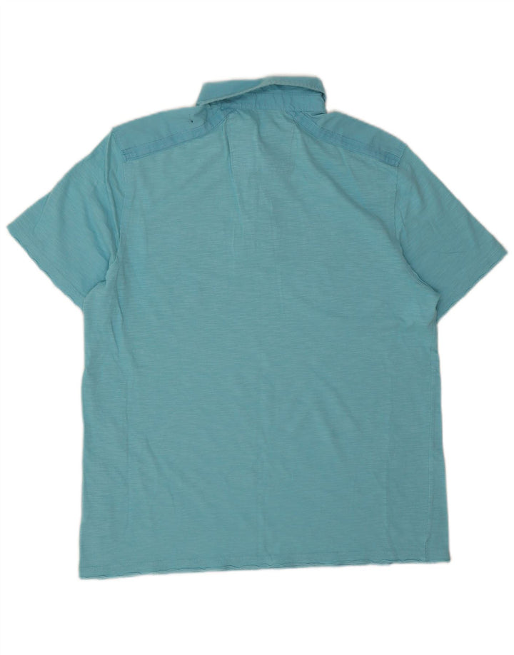 CALVIN KLEIN Herren-Poloshirt, klein, blau gefleckte Baumwolle
