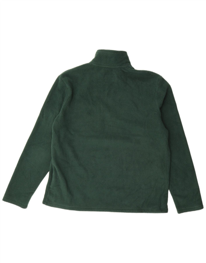 Marks & Spencer Herren-Fleecepullover mit Reißverschluss am Hals, groß, grünes Polyester