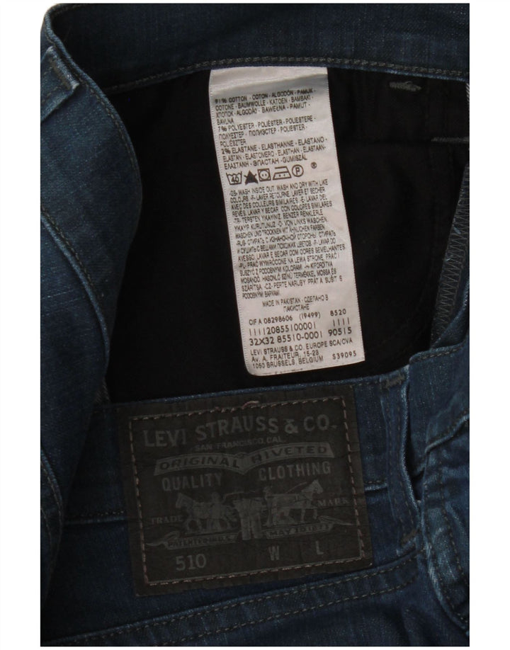Levi's Herren 510 Slim Jeans W32 L27 Blaue Baumwolle