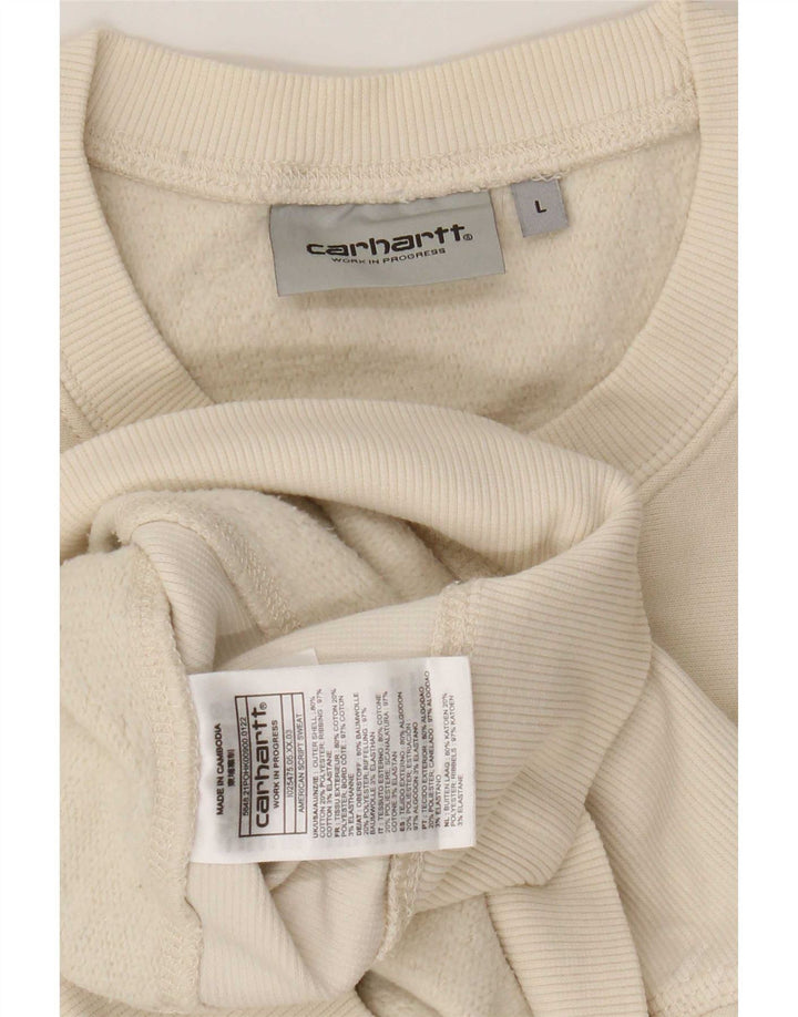 Carhartt Herren Sweatshirt Pullover Large Beige Baumwolle
