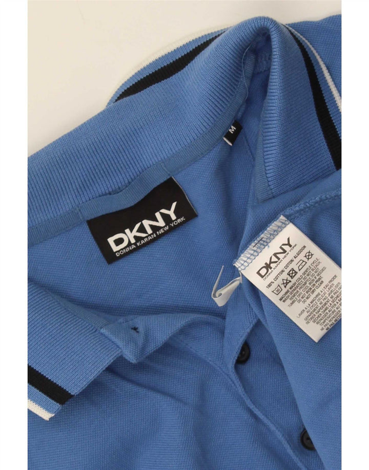 Dkny Herren-Poloshirt aus mittelblauer, gestreifter Baumwolle