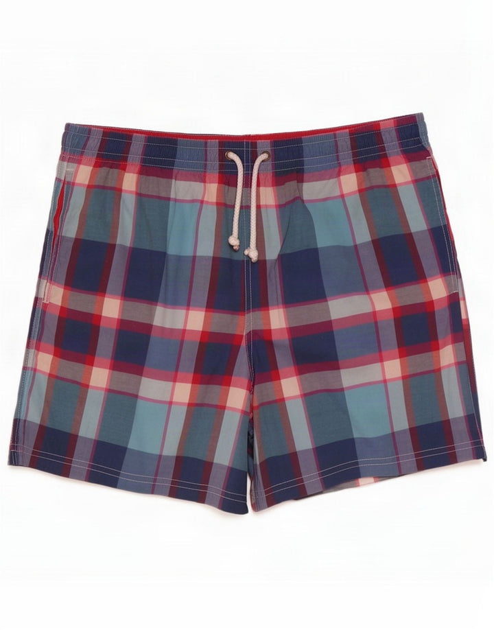 Massimo Dutti Herren-Badeshorts, groß, mehrfarbig, kariert, Polyester