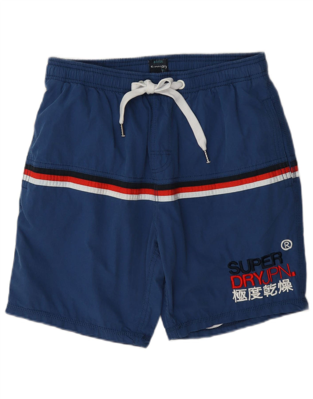Superdry Herren-Badeshorts mit Grafik, mittelgroß, marineblau, Blockfarben-Baumwolle