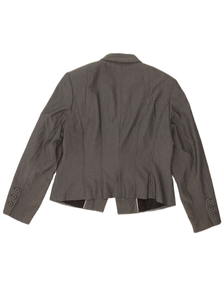 Marks & Spencer Damen-Blazerjacke mit 1 Knopf, UK 14, Mittelgrau, Polyester