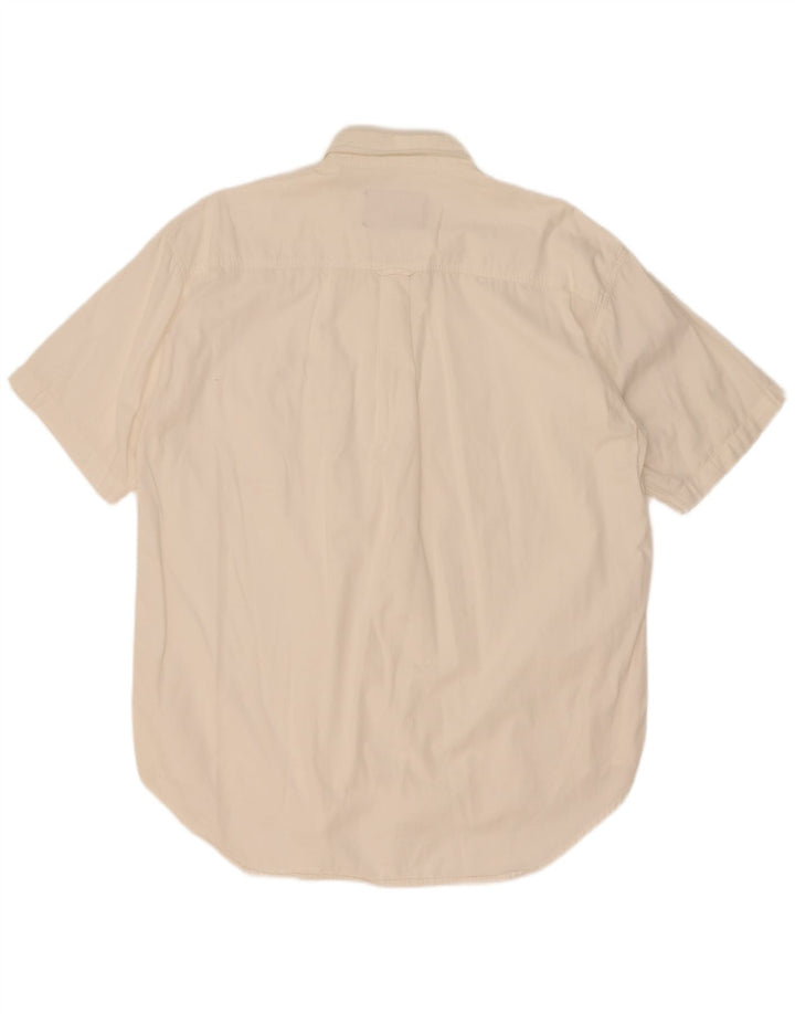 Marlboro Classics Herren-Kurzarmhemd XL aus weißer Baumwolle