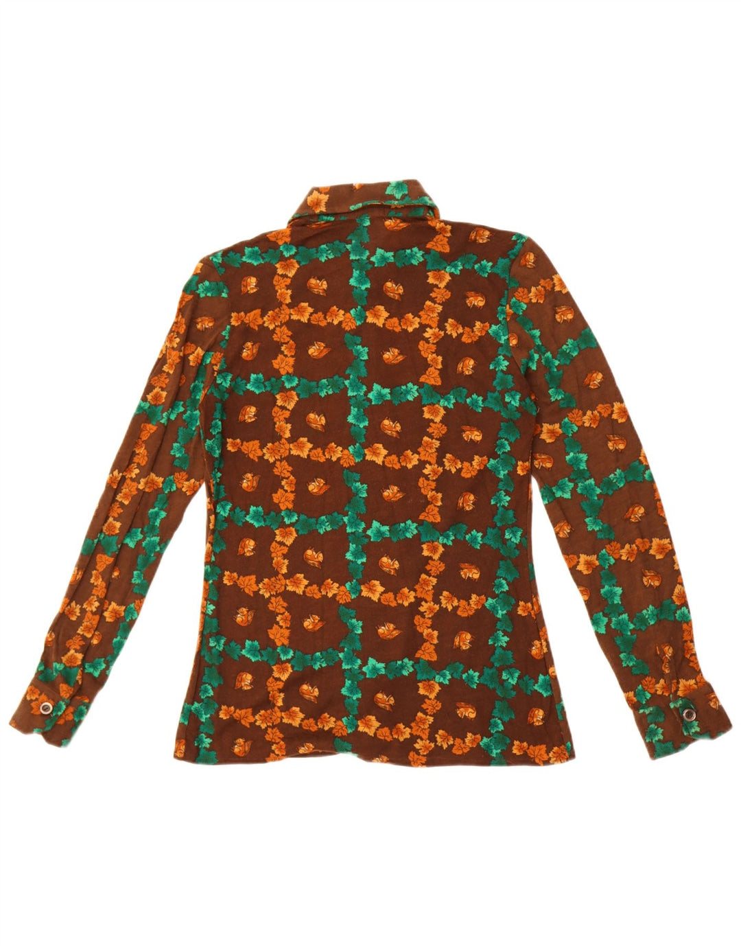 Anna Damen-Hemd UK 12 Mittelbraun mit Blumenmuster