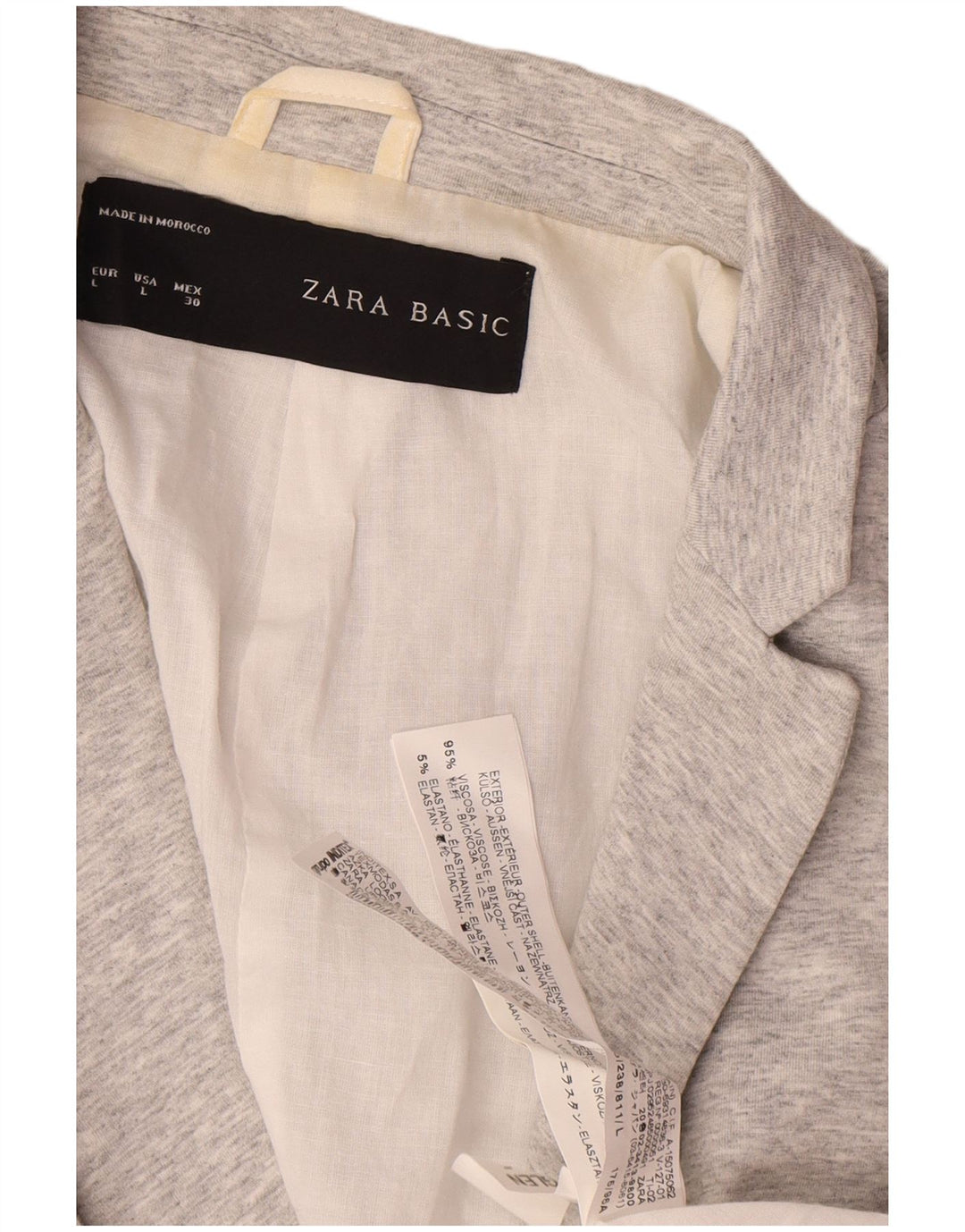 Zara Damen 1-Knopf-Blazerjacke UK 14 Große graue Viskose