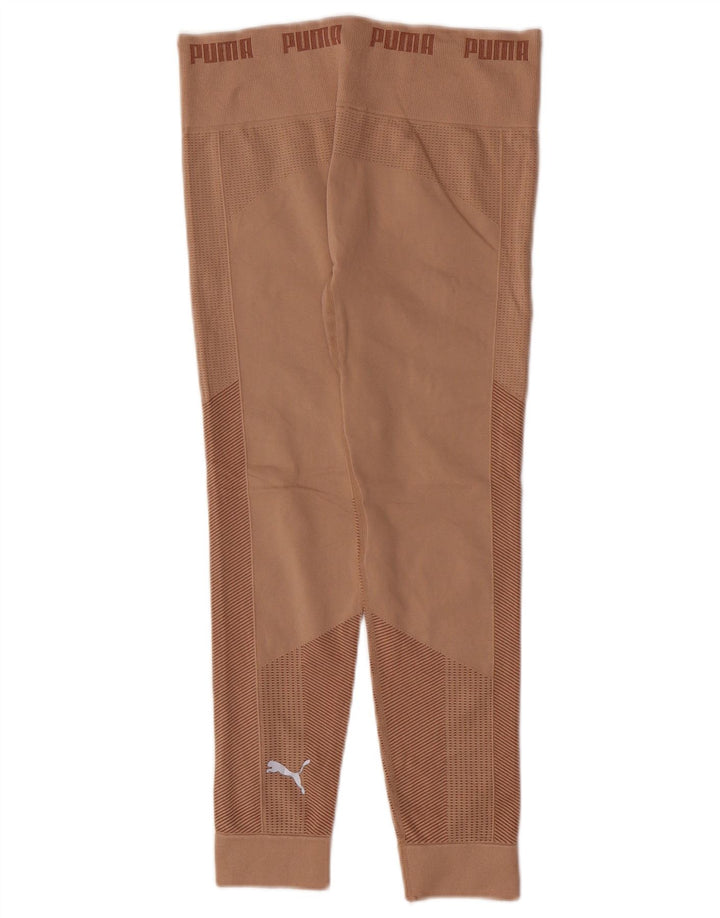 Puma Womens Crop Graphic Leggings UK 12 Medium Beige Geometrisches Nylon