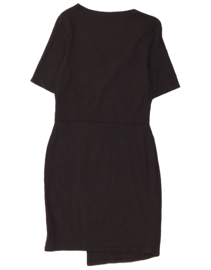 Topshop Womens Tall, figurbetontes Kleid UK 12 Mittelschwarze Viskose