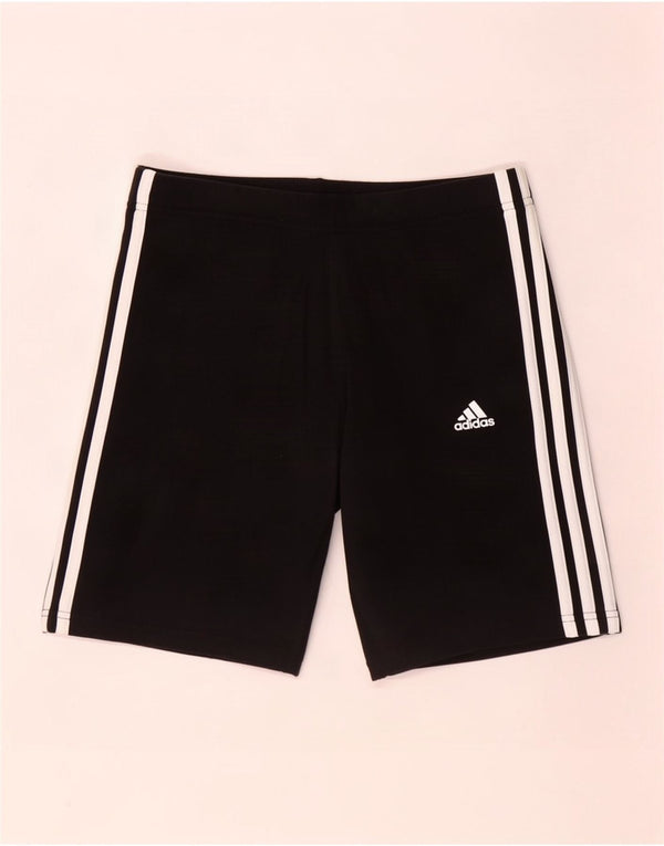 Adidas Damen Sportshorts UK 12/14 Medium Schwarz Baumwolle
