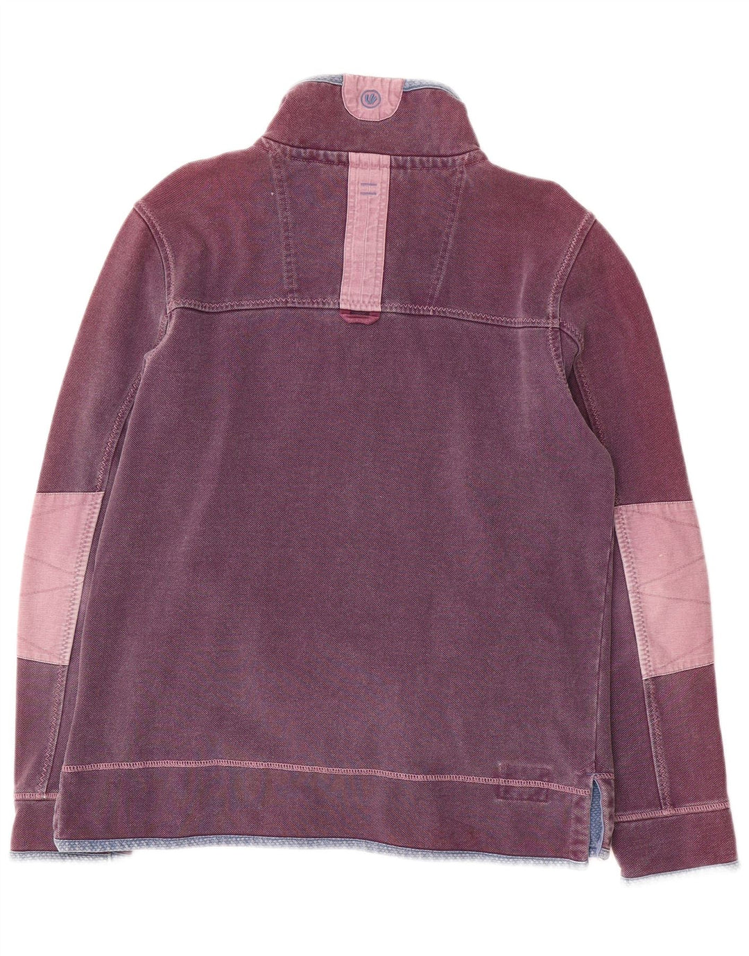 Fat Face Herren-Sweatshirt mit Reißverschluss am Hals, mittelviolette Baumwolle