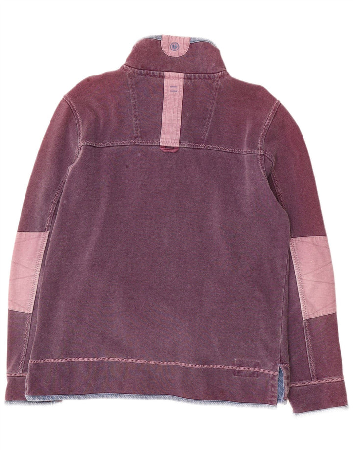 Fat Face Herren-Sweatshirt mit Reißverschluss am Hals, mittelviolette Baumwolle
