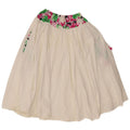 Vintage Damen Plissee ausgestellter Rock W34 Großes weißes Blumenmuster
