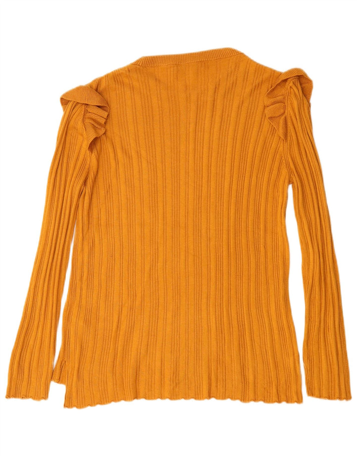 Marks & Spencer Damen Top Langarm UK 12 Mittelgelbes Acryl
